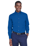 Harriton M500 Men's Easy Blend™ Long-Sleeve Twil in French blue