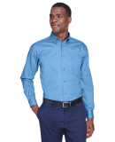 Harriton M500 Men's Easy Blend™ Long-Sleeve Twil in Light college blue