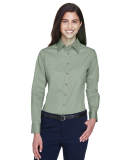 Harriton M500W Ladies' Easy Blend™ Long-Sleeve T in Dill