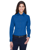 Harriton M500W Ladies' Easy Blend™ Long-Sleeve T in French blue