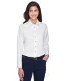 Harriton M500W Ladies' Easy Blend™ Long-Sleeve T in White