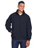 Harriton M740 Adult Fleece-Lined Nylon Jacket in Navy/ black