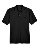 Harriton M265P Men's 5.6 oz. Easy Blend™ Polo wi in Black