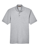 Harriton M265P Men's 5.6 oz. Easy Blend™ Polo wi in Grey heather