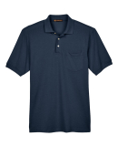 Harriton M265P Men's 5.6 oz. Easy Blend™ Polo wi in Navy