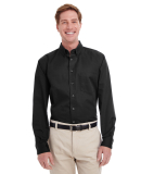Harriton M581 Men's Foundation 100% Cotton Long-Sl in Black