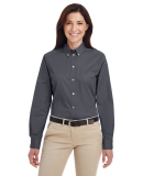 Harriton M581W Ladies' Foundation 100% Cotton Long in Dark charcoal