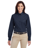 Harriton M581W Ladies' Foundation 100% Cotton Long in Dark navy