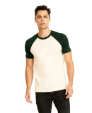 Next Level Apparel 3650 Unisex Raglan Short Sleeve in Forest green/ natural