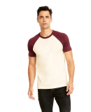 Next Level Apparel 3650 Unisex Raglan Short Sleeve in Maroon/ natural