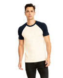 Next Level Apparel 3650 Unisex Raglan Short Sleeve in Midnight navy/ natural
