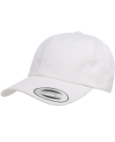 Yupoong 6245PT Peached Cotton Twill Dad Cap in White