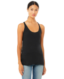 BELLA 8430 Womens Tri-blend Racerback Tank in Black heather triblend