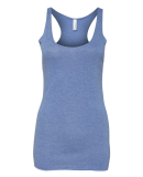 BELLA 8430 Womens Tri-blend Racerback Tank in Blue triblend
