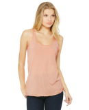 BELLA 8430 Womens Tri-blend Racerback Tank in Peach triblend