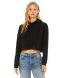 Bella + Canvas 7502 Women's Cropped Fleece Hoodie in Black