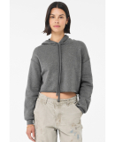 Bella + Canvas 7502 Women's Cropped Fleece Hoodie in Deep heather