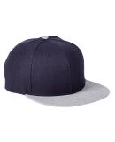 Big Accessories BA539 Flat Bill Sport Cap in Navy/ heather grey