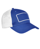 Big Accessories BA656T Patch Trucker Cap in Royal/ white/ white