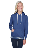 J America 8651 Relay Women's Hooded Pullover Sweat in Navy