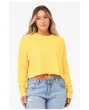 Bella + Canvas 7503 Women's Cropped Crew Fleece in Yellow