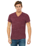 BELLA+CANVAS 3005 Cotton V-Neck T-shirt in Maroon marble