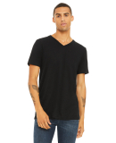 BELLA+CANVAS 3005 Cotton V-Neck T-shirt in Solid black slub