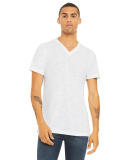 BELLA+CANVAS 3005 Cotton V-Neck T-shirt in White slub