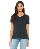 BELLA 6405 Ladies Relaxed V-Neck T-shirt in Charcoal black triblend