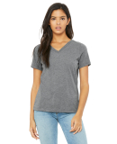 BELLA 6405 Ladies Relaxed V-Neck T-shirt in Grey triblend