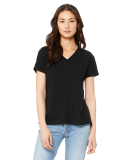 BELLA 6405 Ladies Relaxed V-Neck T-shirt in Solid black triblend
