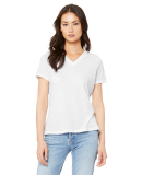 BELLA 6405 Ladies Relaxed V-Neck T-shirt in Solid white triblend