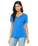 BELLA 6405 Ladies Relaxed V-Neck T-shirt in True royal triblend