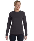BELLA 6450 Womens Long Sleeve Missy T-Shirt in Dark grey heather
