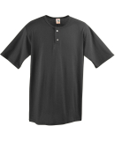 580 Two Button Baseball Jersey in Black