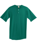 580 Two Button Baseball Jersey in Dark green