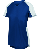 Augusta Sportswear 1522 Ladies' Cutter Jersey T-Sh in Navy/ white