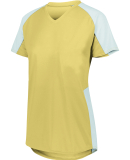 Augusta Sportswear 1522 Ladies' Cutter Jersey T-Sh in Vegas gold/ white
