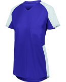 Augusta Sportswear 1523 Girls Cutter Jersey T-Shir in Purple/ white
