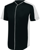 Augusta Sportswear 1655 Adult Full-Button Baseball in Black/ white