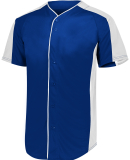 Augusta Sportswear 1656 Youth Full-Button Baseball in Navy/ white