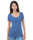 Bayside Apparel 3405 Junior's 4.2 oz., Fine Jersey in Heather royal