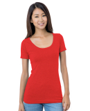 Bayside Apparel 3405 Junior's 4.2 oz., Fine Jersey in Red