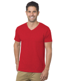 Bayside Apparel 5025 Unisex 4.2 oz., Fine Jersey V in Red