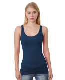 Bayside Apparel 3410 Junior's 4.2 oz., Fine Jersey in Heather navy