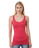Bayside Apparel 3410 Junior's 4.2 oz., Fine Jersey in Heather red