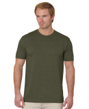Bayside Apparel 9510 Unisex 4.2 oz., 50/50 Fine Je in Military heather green