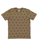 Code V 3929 Mens' Five Star T-Shirt in Military green star