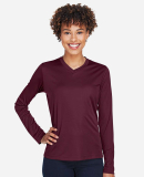 Team 365 TT11WL Ladies' Zone Performance Long-Slee in Sport dark maroon