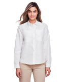 Harriton M580LW Ladies' Key West Long-Sleeve Perfo in White